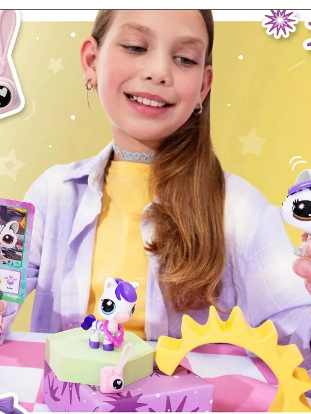 Littlest Pet Shop White & Purple Unicorn and Zebra Pet Pair 2